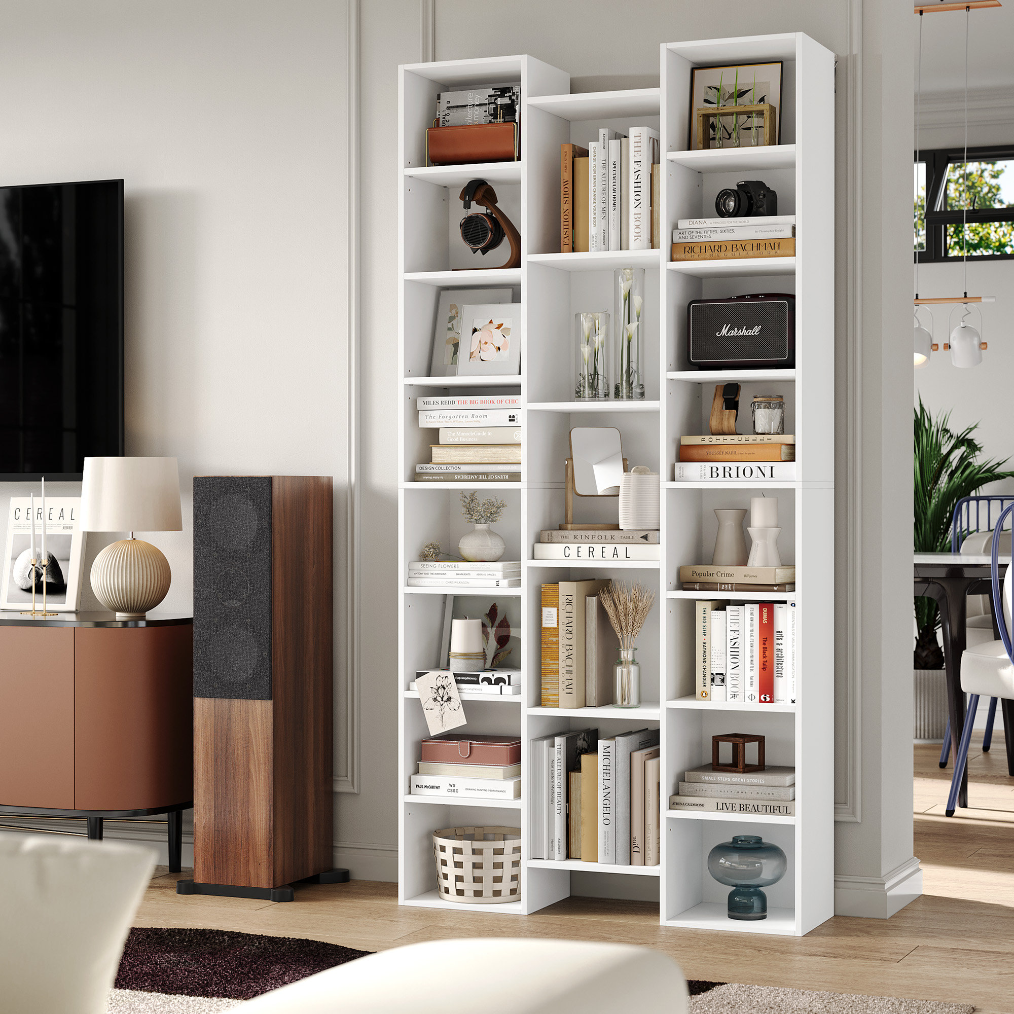 Wade Logan Beetner 71.3''H 8-Tier Cube Bookcase, Media